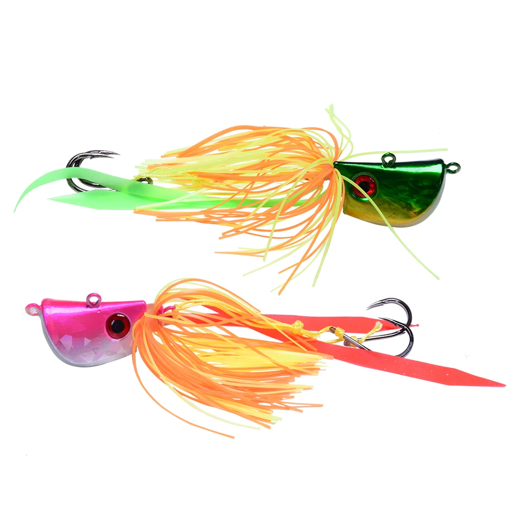 

Mycena 3pcs/lot 25g 65g 85g deep sea jigging metal slow jig head with rubber skirt luminous glow japan salt water marlin inchiku