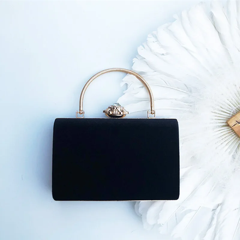 

Diamond Velvet Clutch Crystal Evening Bags Women Velour Party Wedding Hand Bag Bridal Luxury Mini Day Purse bolsos