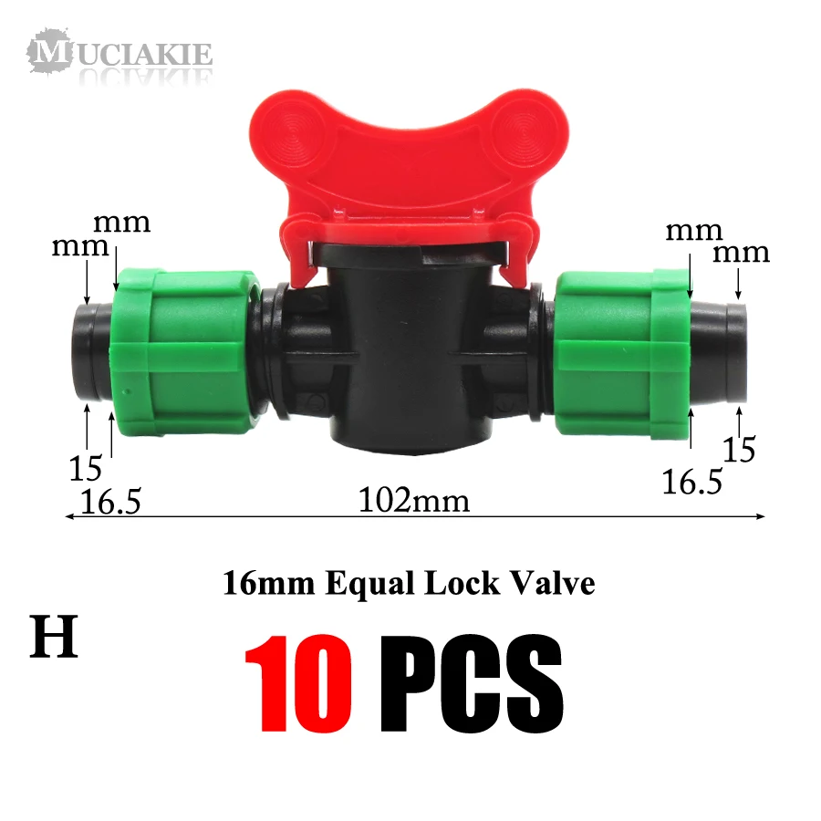 MUCIAKIE лента для капельного орошения шланг трубки садовые соединители для воды 4 8 16 20 25 мм Barb адаптер 1/" до 16 мм замок с отключением - Цвет: HxAB322CL