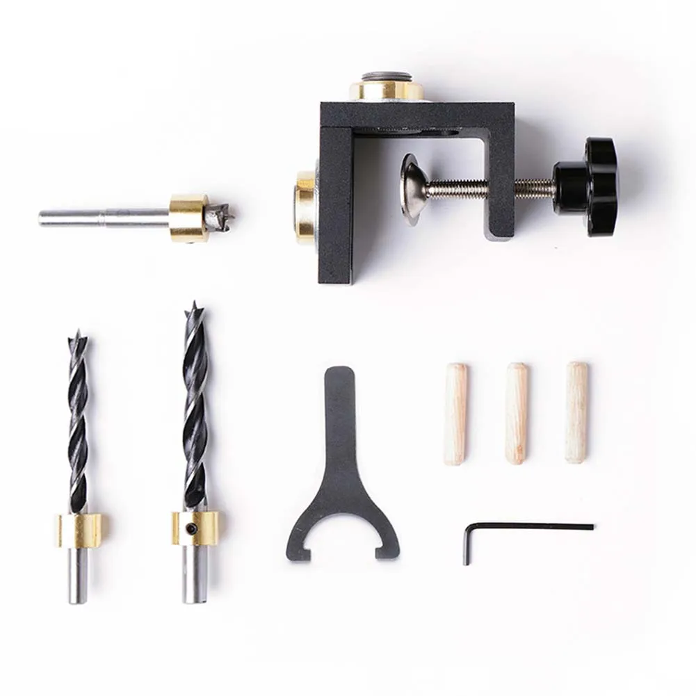 

3 in 1 Woodworking Locator Puncher Wood Punch Locator Drilling Tools Woodworking Joinery Tool Set