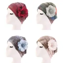 Мусульманская женская цветочная Кепка, кепка chemo, шапка для выпадения волос, шапка, тюрбан, головной шарф, повязка, бини, облегающие индийские шапки