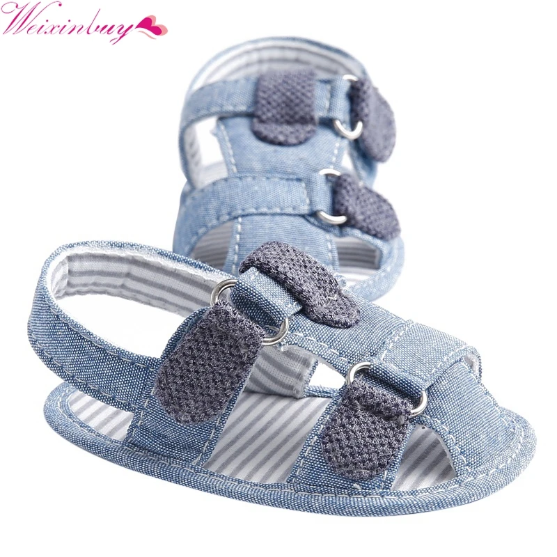 Buy Summer 2017 Baby Sandals Denim Blue Soft Soles Toddler Boy Non slip Sandals