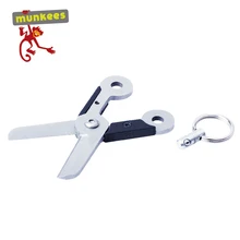 Мини-ножницы из нержавеющей стали, инструмент для стрижки, бытовой инструмент с брелоком, портативный инструмент для выживания, складной нож мини размера