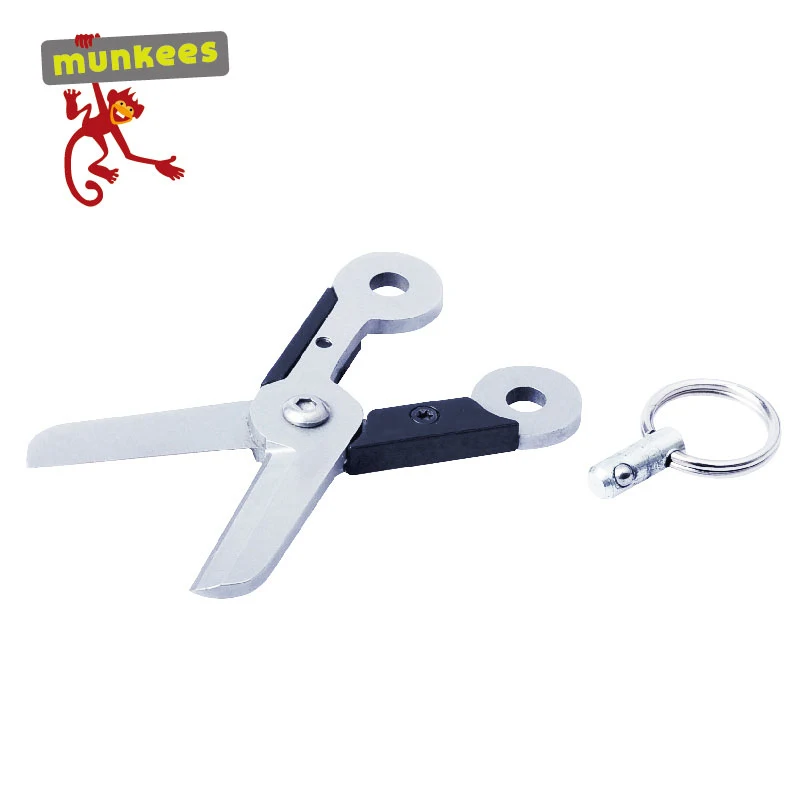

Stainless Steel Mini Scissors Shearing Tool Household with Keyring Portable Survival Tool Mini Size Cutter Blade Foldable