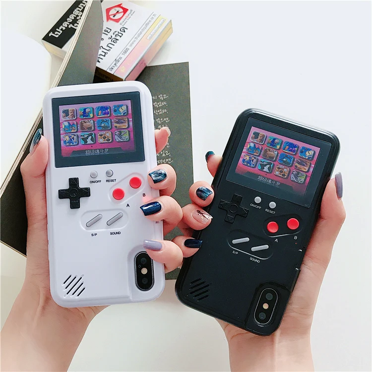 

Full Color Screen Tetris Gameboy Phone Case For Iphone X Xs Max Xr Suprem Retro Back Cover For iPhone 6 6S 7 8 Plus