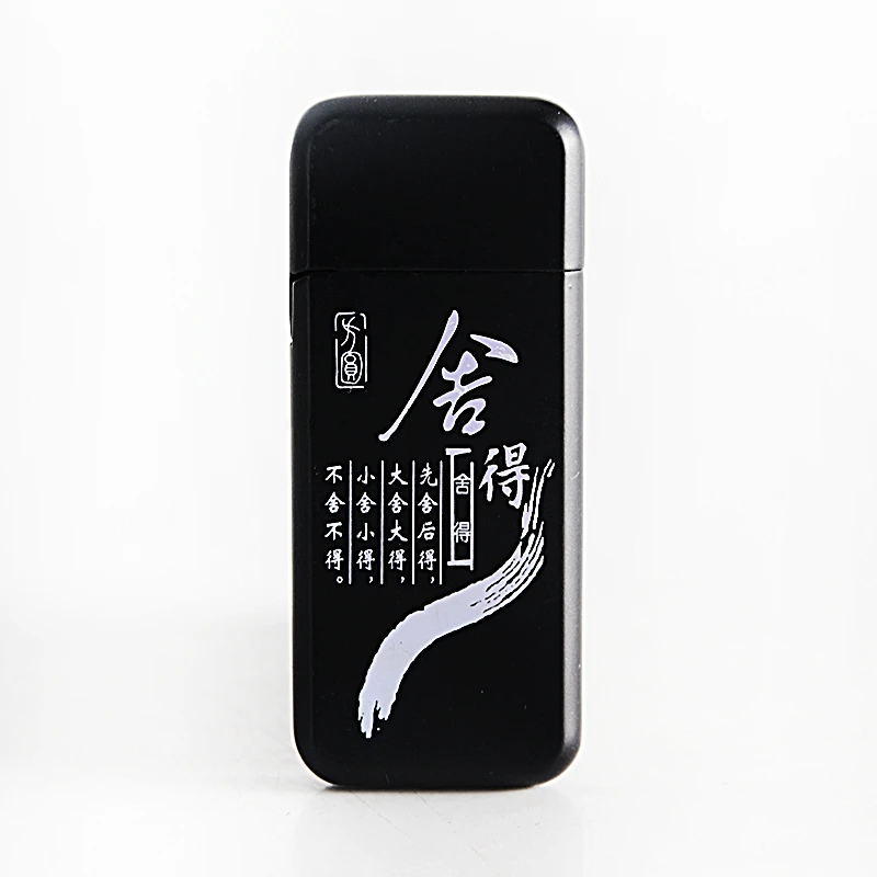 

New style Butane gas lighters Cheap Slim Black paint color printing metal cigarette lighter