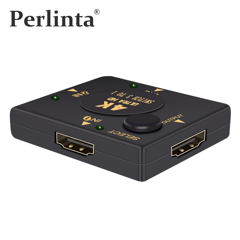 Perlinta HDMI коммутатор 4 K HDMI сплиттер, 3/5 входных устройств в 1 монитор конвертер адаптер 2 K для ноутбука/ПК/ТВ коробка к Porjector