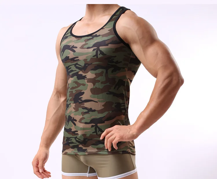 Free shipping!promotion brand tank top Tight shaping camouflage vest
