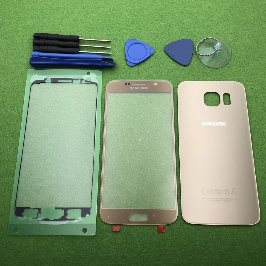 Оригинальный стеклянный объектив переднего экрана для Samsung Galaxy S6 G920 SM G920F задняя