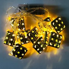 Рамадан фестиваль кованого железа светодиодный свет строки 3 м/1,65 м малайский коричневый строка сад вечерние дома Струнные Декоративные огни