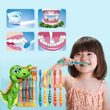 5 шт/лот мультфильм медведь мягкая детская зубная щетка гигиена полости рта для детей новая щетка