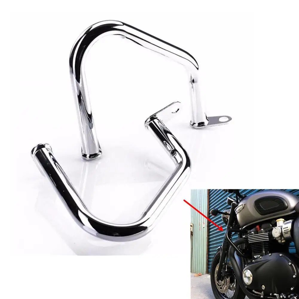 

Black / Chrome Engine Guard Bumper Highway Crash Bar Buffer Frame Side Protector for Triumph Bonneville T120 / StreetTwin 01-16