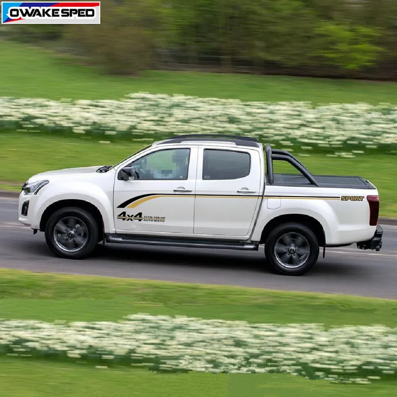 Спортивные полосы Автомобильная наклейка для ISUZU D MAX пикап багажник кузов талии
