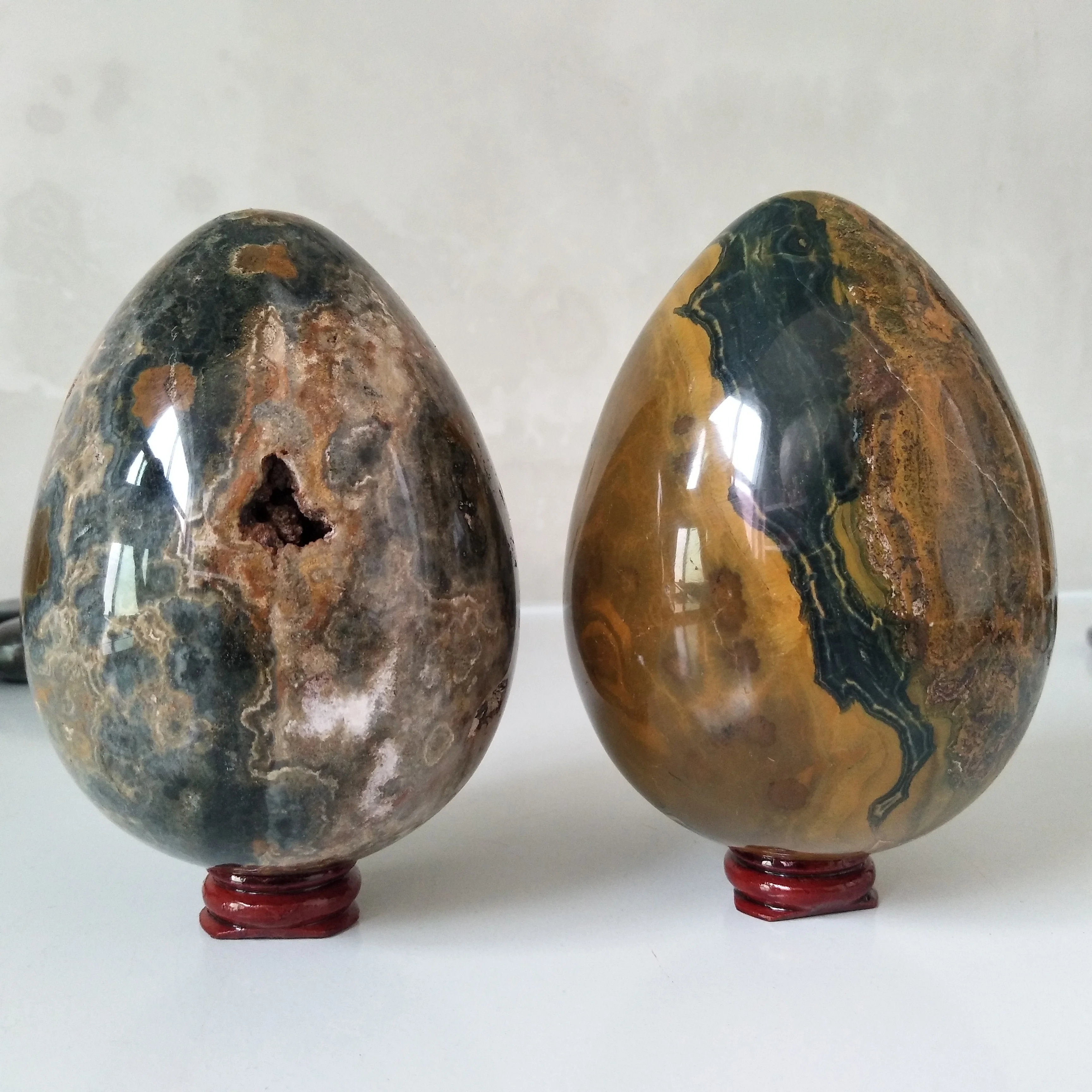 2pcs Oversized stone ocean jasper crystal egg home decoration feng shui chakra treatment crystals