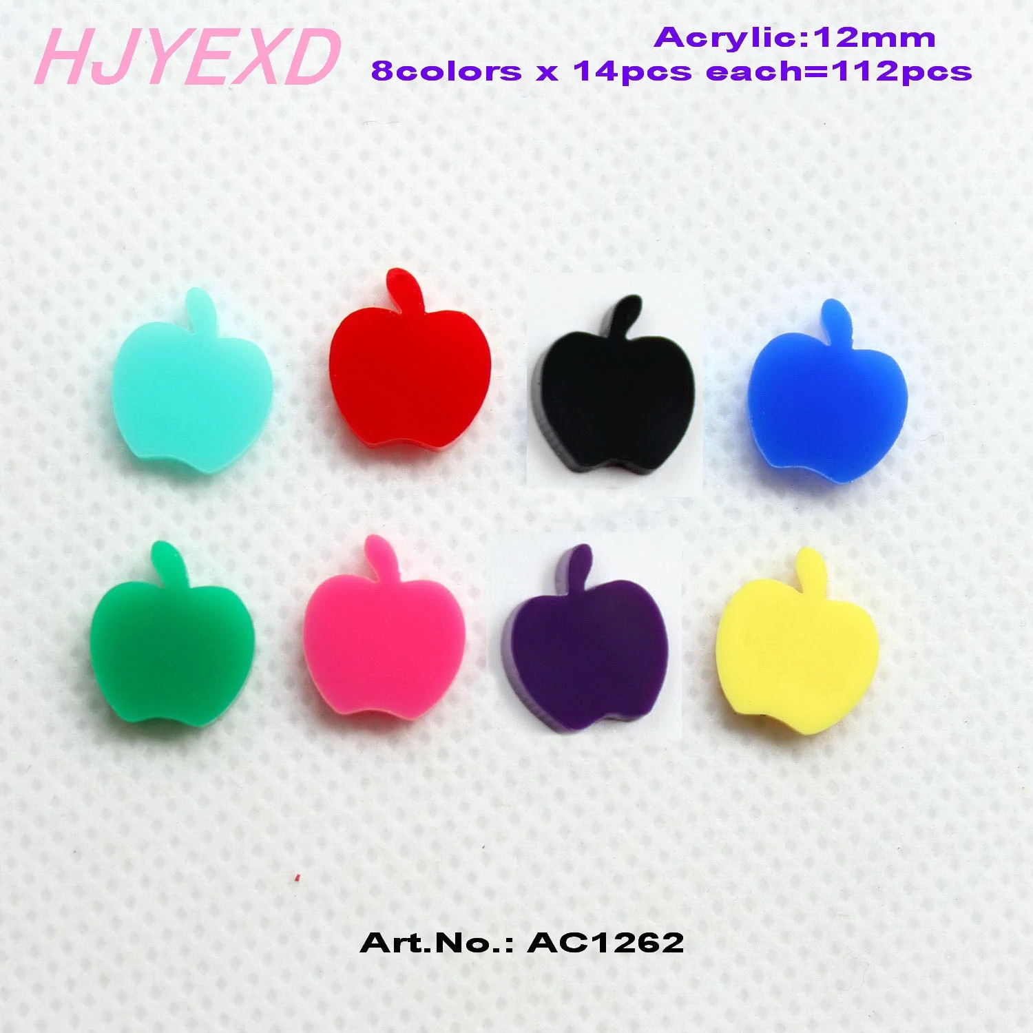 

(14pcs each) 12mm Acrylic Apple Earrings (no Stud) Easter Stud Earrings Assorted Colors Laser Cut 0.48"-AC1262