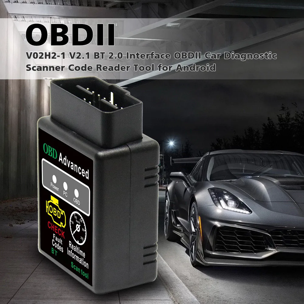 V02H2-1 V2.1 BT 2,0 интерфейс Авто сканер OBDII автомобильный тестер Диагностический Инструмент считыватель кода для Android Windows Symbian система