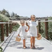 Коллекция года, летнее платье для девочек в европейском и американском стиле платье с оборками для маленьких девочек Одежда для девочек