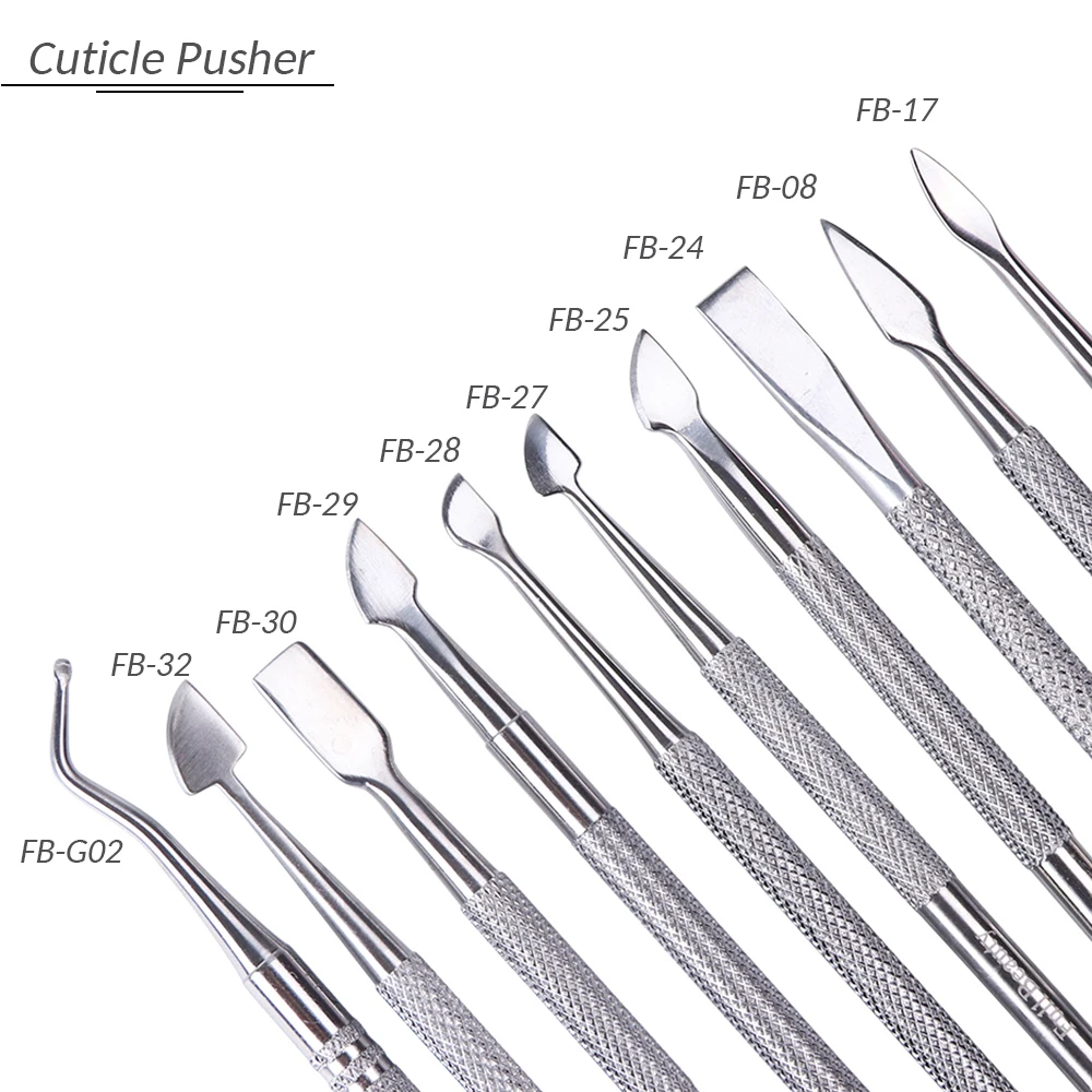 Полная красота 10 тип Толкатель для кутикулы из нержавеющей стали резак для удаления кожи инструменты для маникюра педикюра салонные пилочки для ногтей CHFB08-32