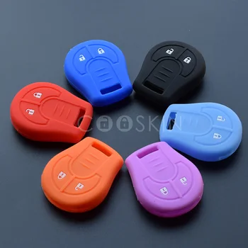 

100pcs/lot Silicone rubber car Key Remote Shell Bag cover case For Nissan Juke Micra Qashqai Note Cube 2 Button key