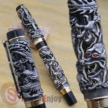 

JINHAO OLD GREY DRAGON AND PHOENIX 18KGP FINE NIB FOUNTAIN PEN