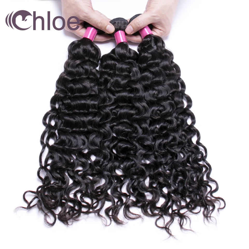 

Chloe Hair Brazilian Water Wave Hair Extensions 100% Human Hair Weave Bundles 10-30inches Remy Hair Extensions Can Be Dyed
