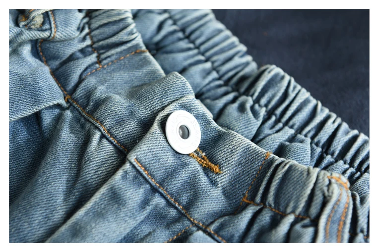 2019 New Women Loose Jeans Casual Denim Harem Pants Plus Size Elastic Waist Washed Jeans Trousers 6