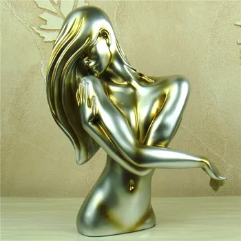 Abstract Naked Woman Bust Handmade Resin Sculpture 1