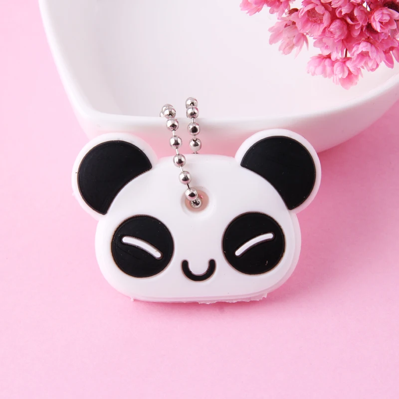 Photo Color12 Cartoon Anime Cute Key Cover Cap Silicone Mickey Stitch Bear Keychain Women Gift Owl Porte Clef Minne Key Chain - Цвет: Photo Color12