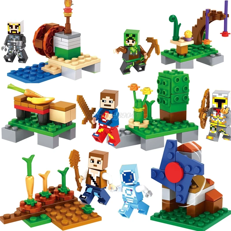 

Minecraft Blocks Legoing Minecrafts Figure My World Blocks Toys Arms Assembly Children's Legoings Figures Minecraft Zombie Toys