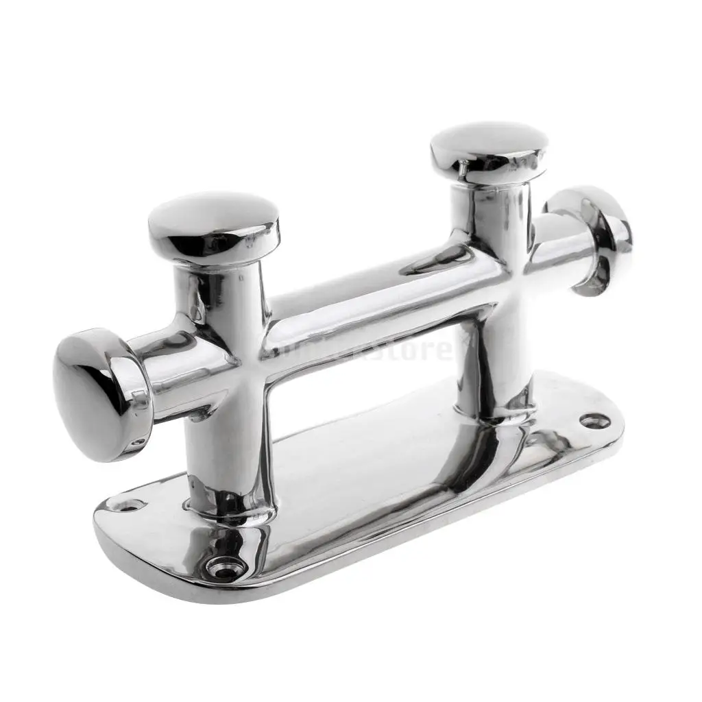 Heavy Duty Yacht Boat Double Cross Bollard Rope Post Cleat Deck Dock Mooring Hardware Polished Marine Grade 316 Stainless Steel