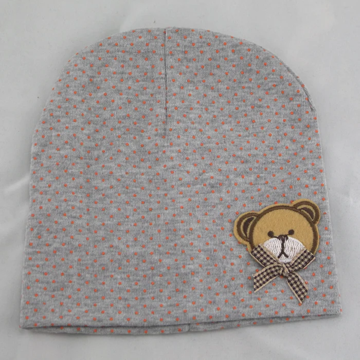 1 шт., милая вязаная крючком теплая хлопковая шапочка для новорожденных на зиму и осень, детская шапка для мальчиков и девочек, детская шапка с медведем, детская одежда - Цвет: 3
