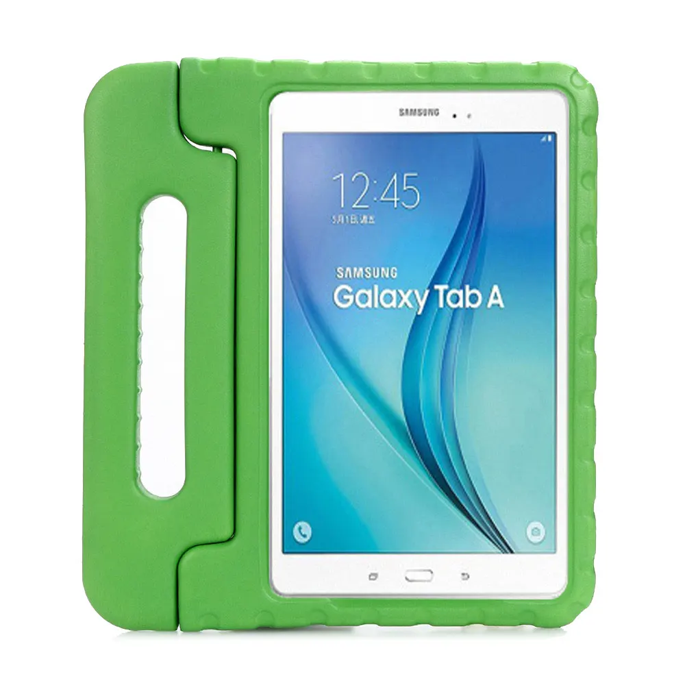 Eagwell, детский противоударный чехол для samsung Galaxy Tab A, 8,0 дюймов, SM-T380, T385,, EVA Foam, чехол для планшета, чехол с ручкой и подставкой - Цвет: Green