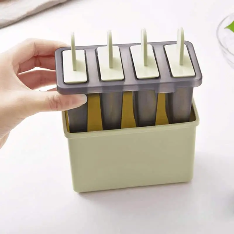 DIY Форма для изготовления мороженого креативная форма для изготовления Мороженого Мороженое коробка домашние Формочки Для Мороженного «фруктовый лед» четыре сетки