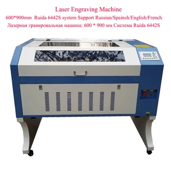 

laser wood engraving machine 6090 60w 80w 100w co2 laser engraver cutter ruida 6442s control honeycombe table with cheap price