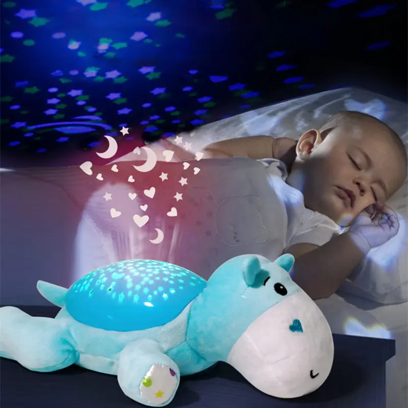 Brinquedos do Bebê para Crianças Dormir com Luz Winco Design Bonito Night Light Estrelas Projetor Colorida Luminosa Música Animais Lâmpada Led
