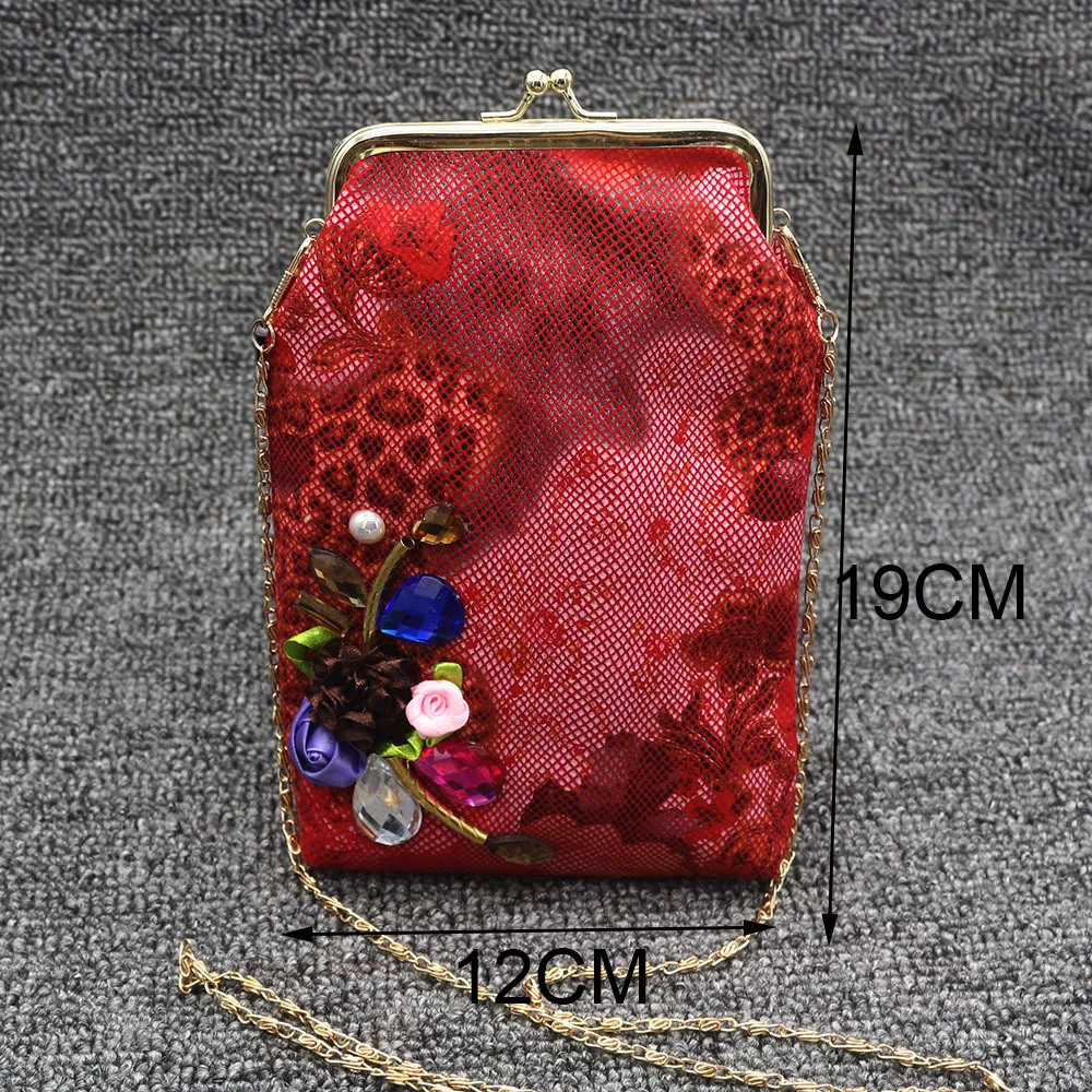 Винтажный этнический женский кошелек, блестящий кристалл, практичная сумка для мобильного телефона 6 дюймов,, Женская косая сумка через маленькие пакеты