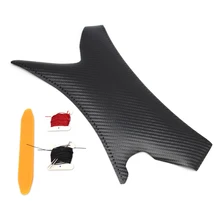 Para BMW Série 3 E90 325 320 318 Micro Costura À Mão de Couro De Fibra De Carbono Textura Painel Da Porta Interior Lidar Com Pull guarnição Da Tampa