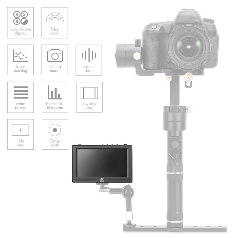 

Zhiyun TransMount 5.5" Mini Camera LCD Display Monitor 1920x1080 HD Camera Accessory for Crane 2 Gimbal Stabilizer Accessories