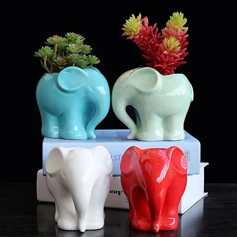 Buy AsyPets Animals Ceramic Flower Pot Cute Elephant Succulent Flower Planter
