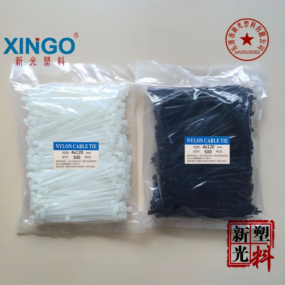 

500Pcs/pack 4*120mm High Quality width 3.6mm White Color (National Standard) Self-locking Plastic Nylon Cable Ties,Wire Zip Tie