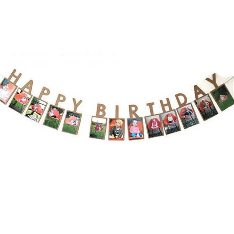 

13 Pcs/Set With 4m String Happy Birthday Photo Frame (No Picture) Recalling The Beautiful Memory Surprising Party Supplies HB012