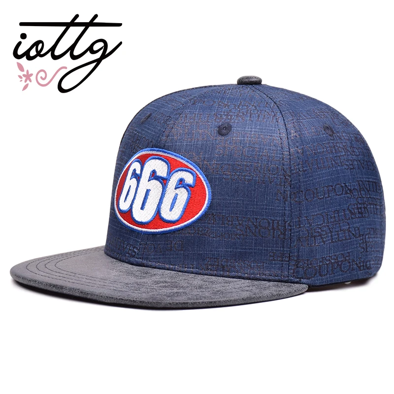 

IOTTG 2018 New High Quality 666 Digital Embroidery Baseball Cap Fashion Sport Snapback Caps Bone Hip Hop Hats For Men Women
