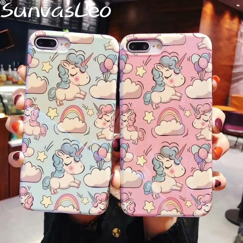 

For iPhone X XS XR XS Max For iPhone 6 6s 7 8 Plus New 3D Cartoon Pretty Unicorn Soft IMD Case Mobile Phone Back Cover Shell