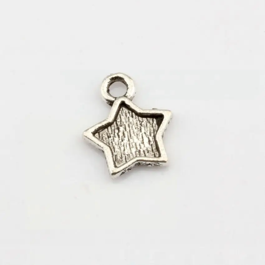 

Holidy Sale 150 Pcs Tibetan Silver Star Charms Drops 10mmx12mm (1742)
