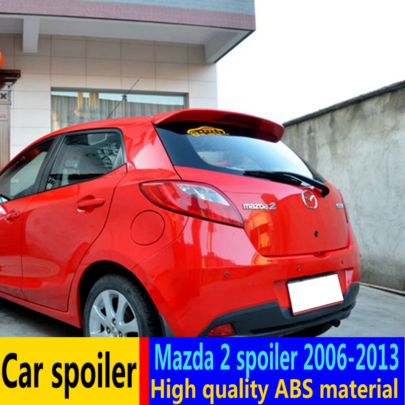 

For For Mazda 2 Spoiler 2006-2013 High quality ABS material Automotive Rear wing Primer color rear spoiler For Mazda 2 Hatchback