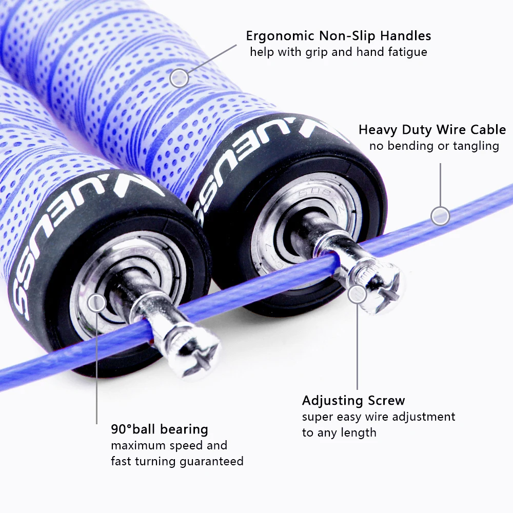 Crossfit Jump Rope Skipping Rope Adjustable (Black/Pink/Yellow/Blue/Purple)