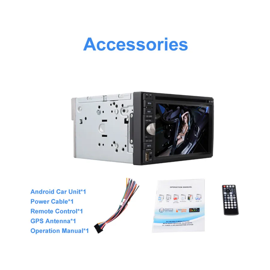 Discount 1024X600 2Din Quad Core 2GB RAM 32GB ROM Android 6.0.1 Car DVD GPS Navigation Player Stereo Radio 2 Din Universal 3