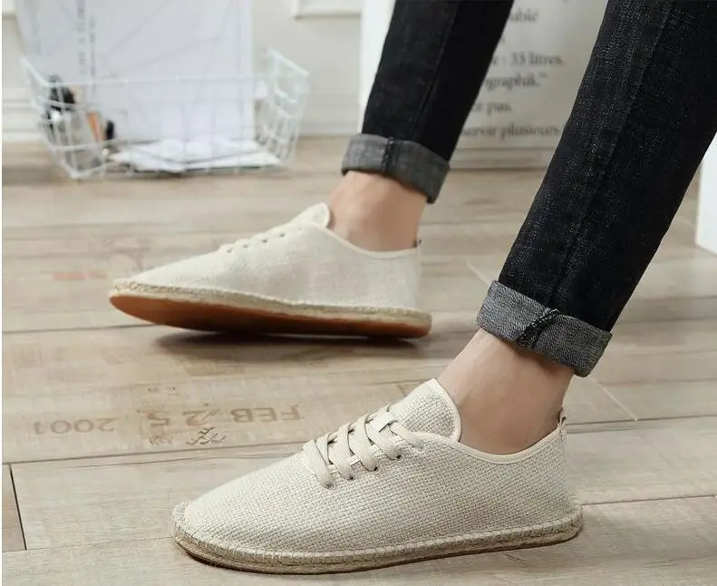 New men canvas casual shoes comfortable breathable loafers male shoes fashion solid black white non-slip men shoes U4-57