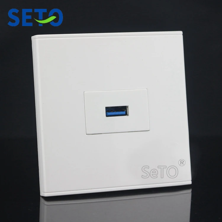 

SeTo 86 Type Single Port 3.0 USB Connector Plug Panel Wall Plate Socket Keystone Faceplate