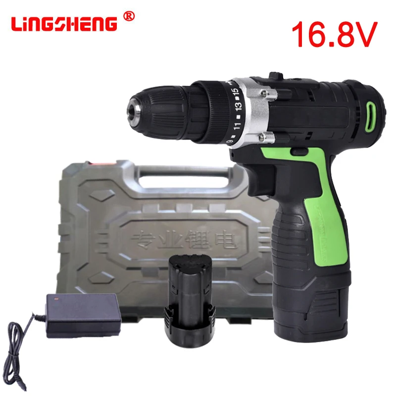 

16.8V Electric Drill Double Speed Lithium Battery Mini Cordless Drill Household Multi-function Electric Drill Power Tools